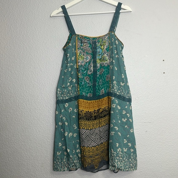 Anthropologie Tiny Boho Scarf Patchwork Womens Sleeveless Dress Size XSmall - Picture 3 of 13